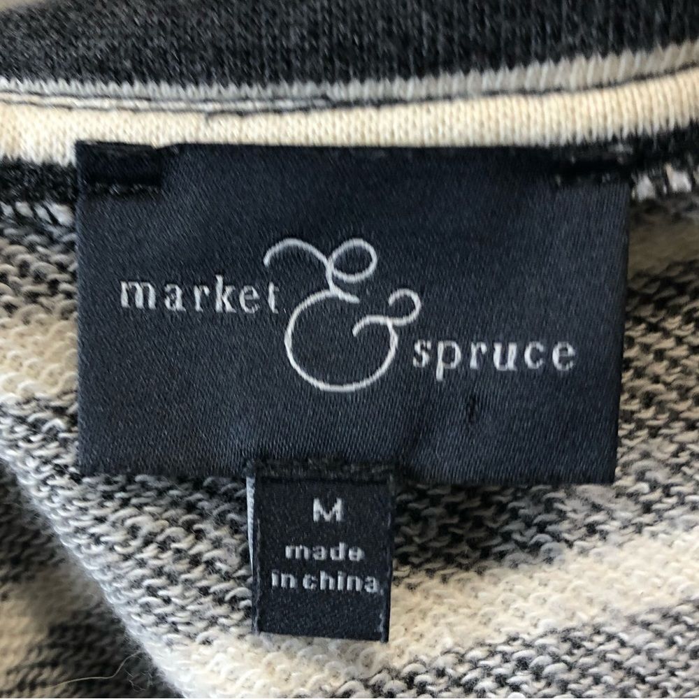 Market & Spruce gray and white striped zip front jacket size medium - Picture 14 of 15